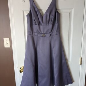 Alfred Angelo Victorian Lilac VNeck Knee Length Bridesmaid Dress Sz 10